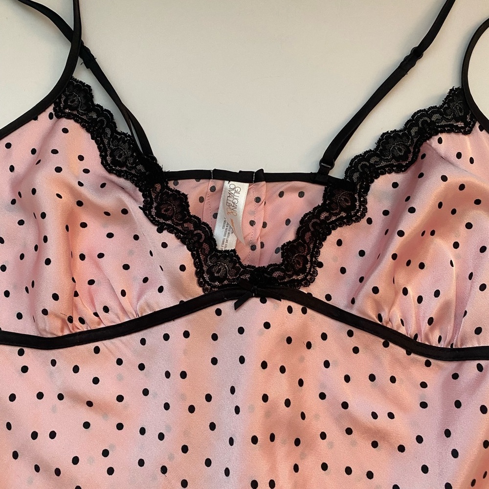 Gilligan & O’Malley pink and black polka dot slip - Picture 2 of 7